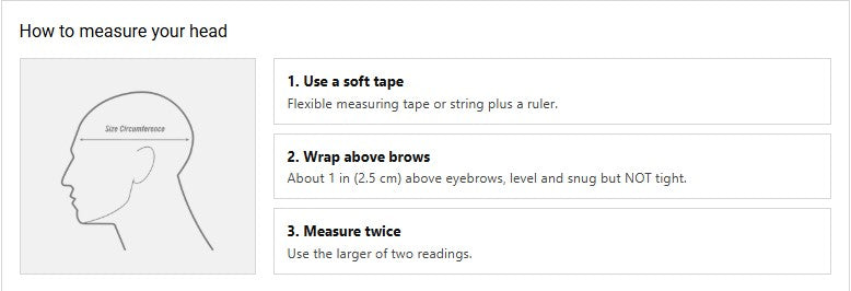 How to measure your head guide with diagram and step instructions