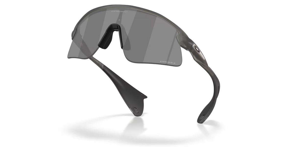 Oakley Stunt Devil sunglasses with matte white frames and grey smoke lenses
