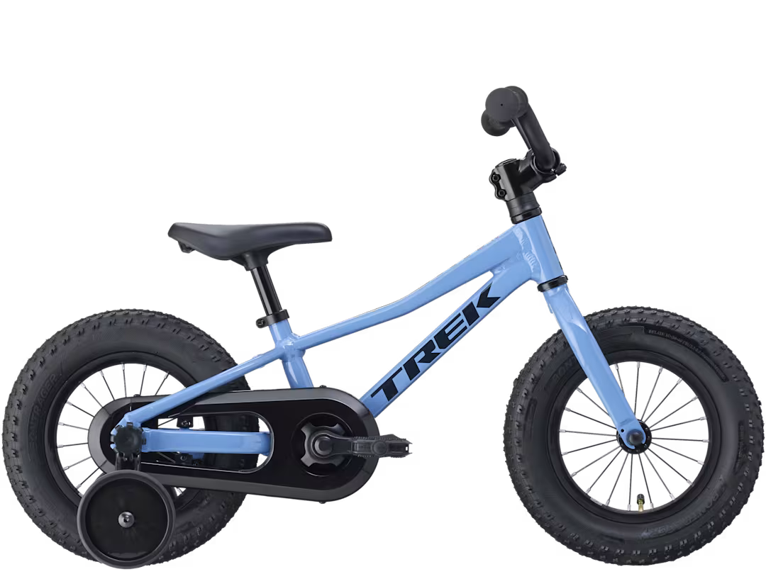 Fijord blue TREK Precaliber 12 kids bicycle with front fork