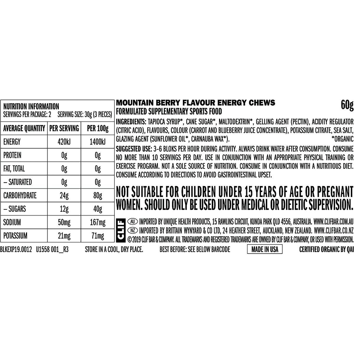 Clif Bloks Energy Chews