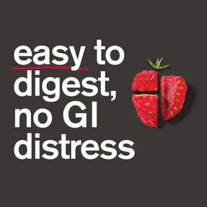 Raspberry super high-carb drink mix label, "easy to digest, no GI distress"